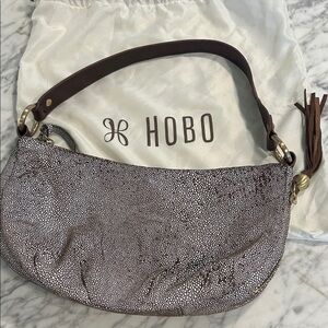 HOBO Textured Brown and Cream Hobo Bag